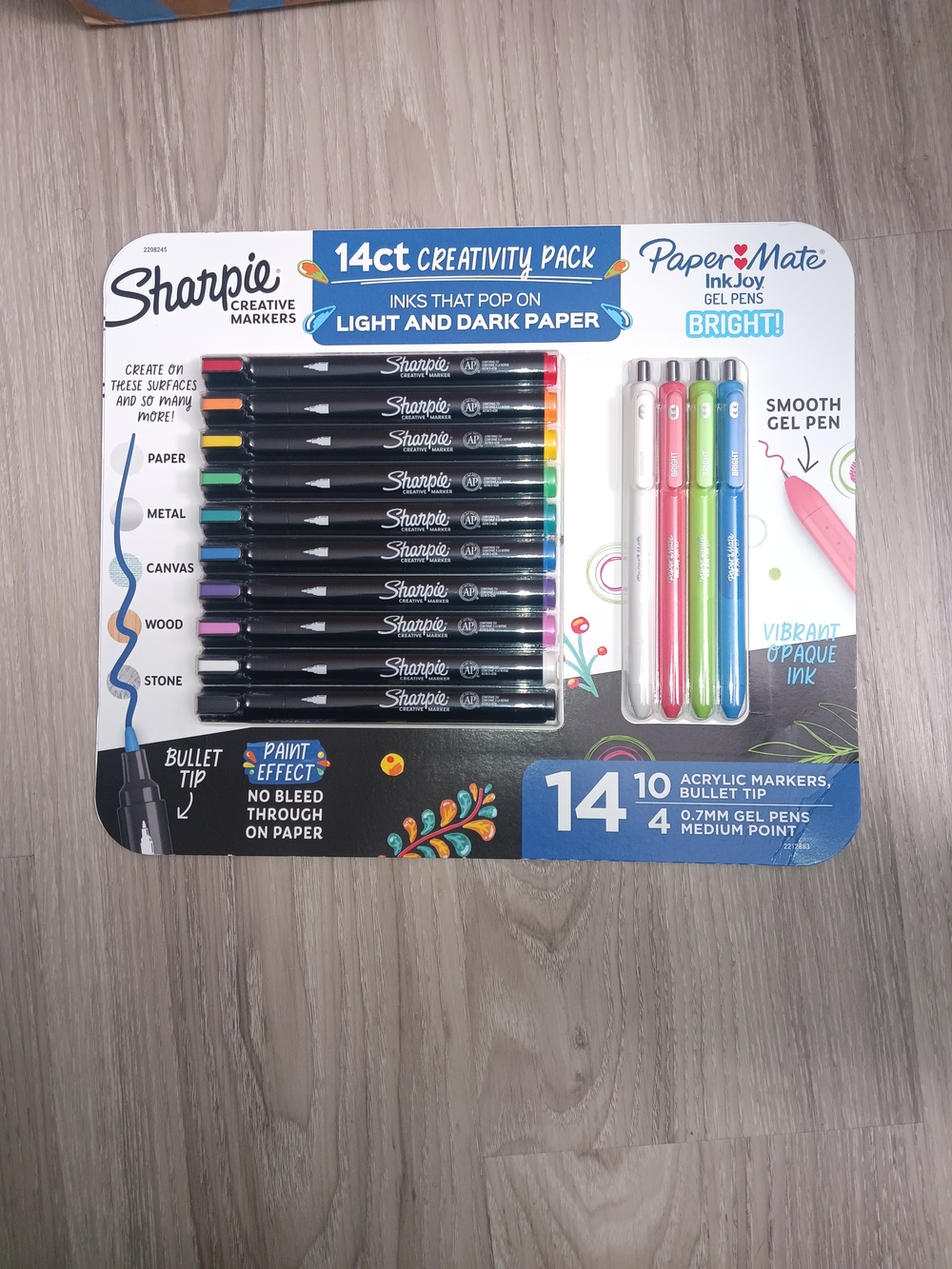 Sharpie 14ct Creativity Pack - Black Markers + Bright Gel Pens
